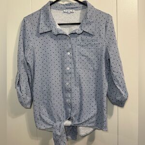 Coastalgrandma woman’s Top size Small Blue and White Striped with Button-Up